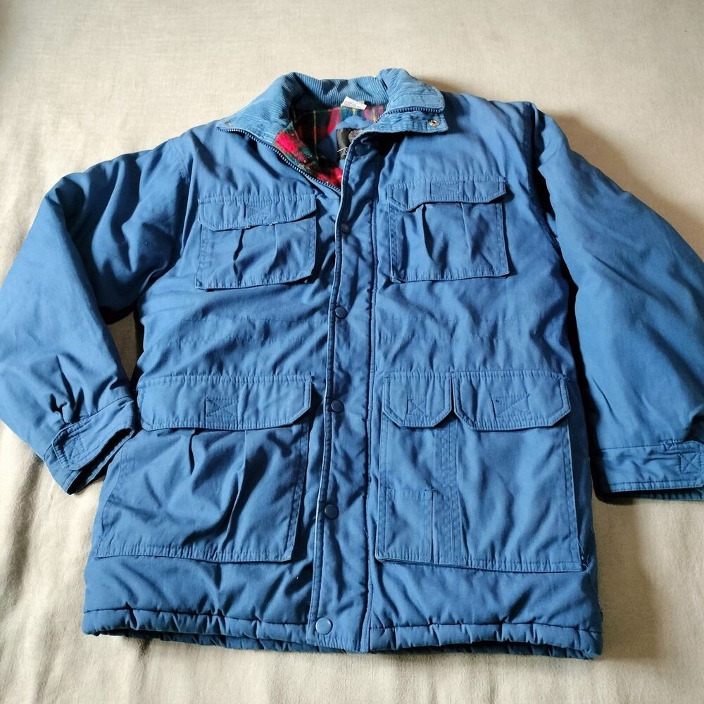 Vintage Andhurst Chore Jacket Barn Coat Men's Large Field Utility Blue Canvas